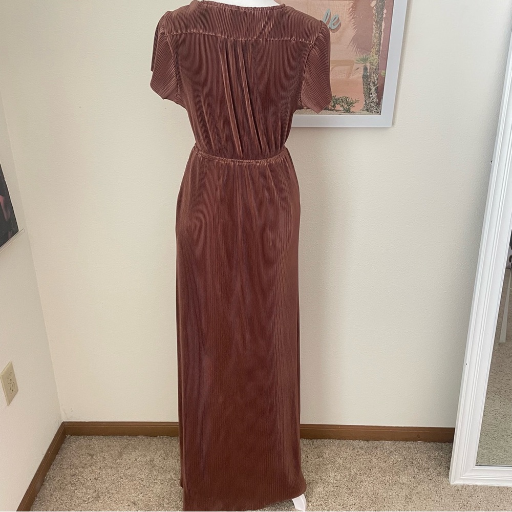 Baltic Born Athena Pleated Maxi Dress | Bronze - Picture 7 of 7